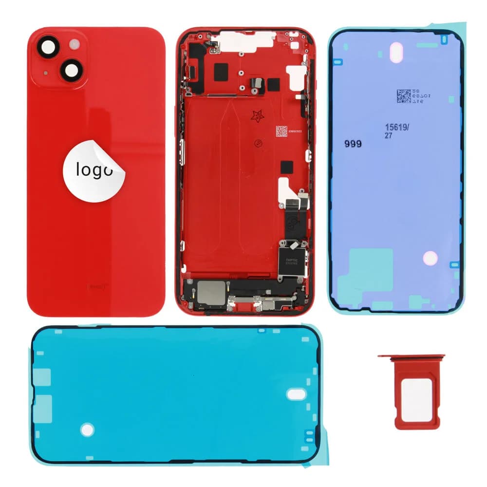 Rear cover iPhone 14 Plus incl. small parts - Pulled C - Red