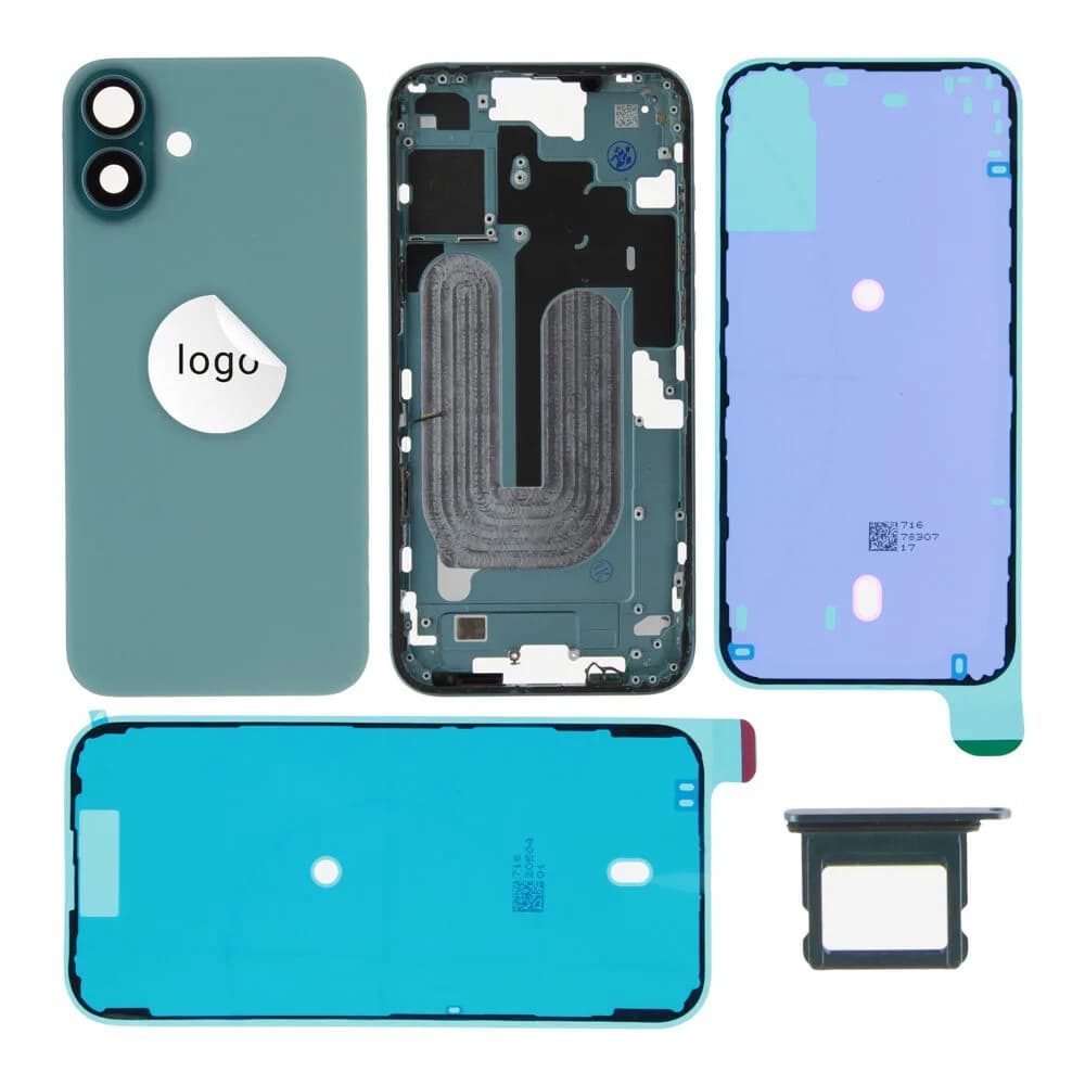 Rear cover iPhone 16 Plus excl. small parts - Pulled A - Green