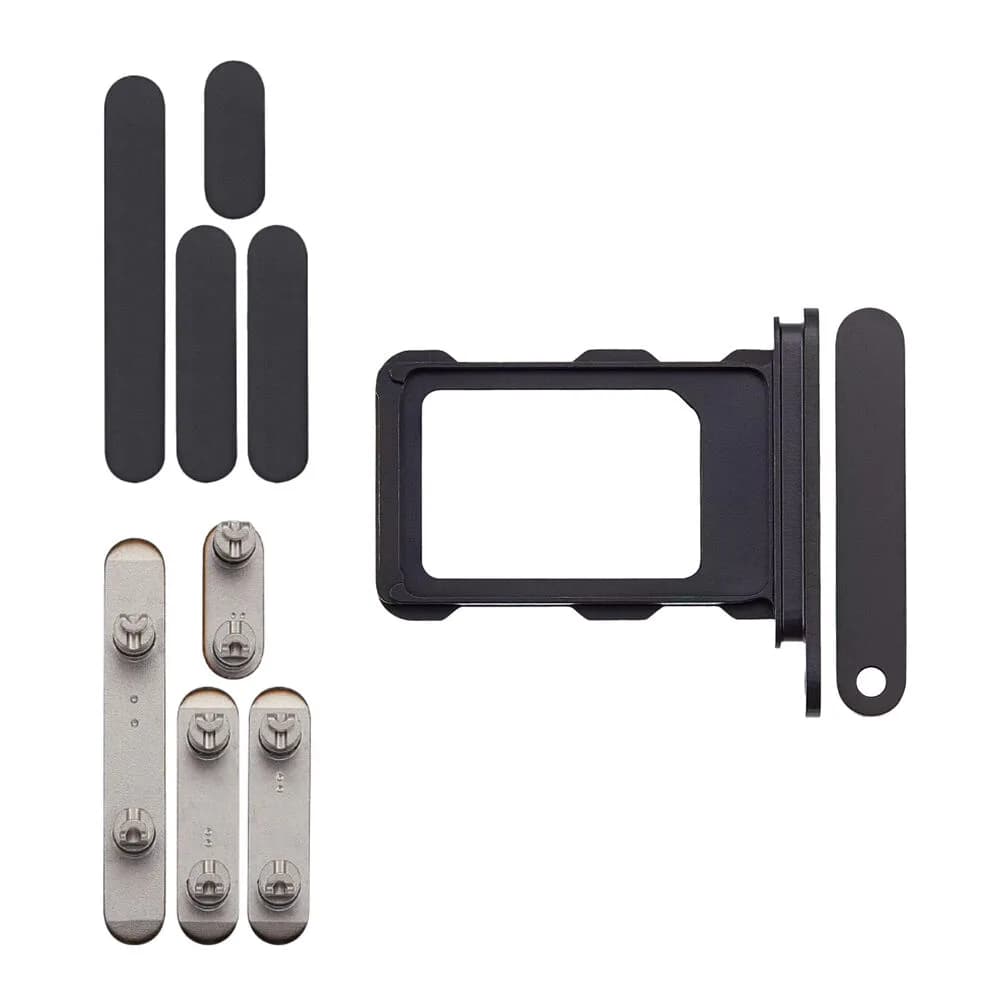 Button set incl. SIM tray iPhone 16 Pro Max - Pulled - Black