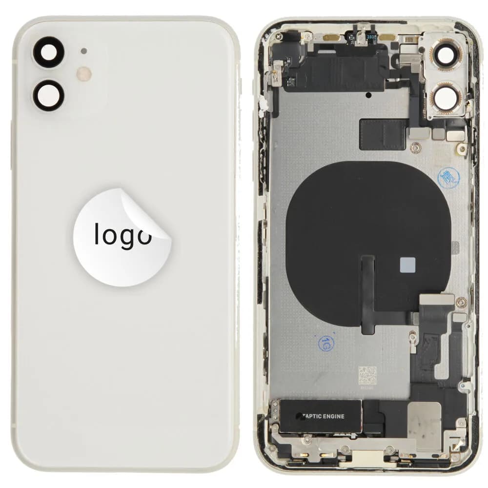 Rear cover incl. small parts iPhone 11 - Pulled A - White