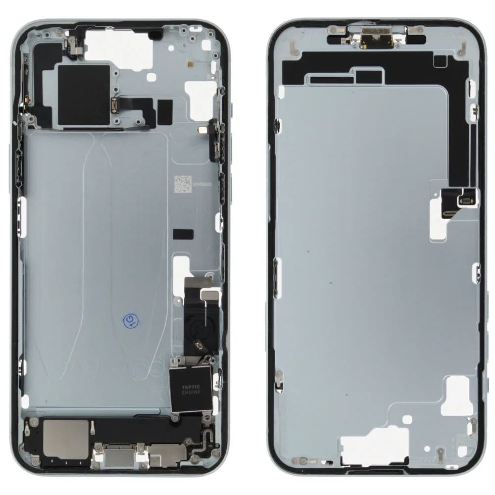 Middle frame incl. small parts iPhone 15 Plus - Pulled C - Blue