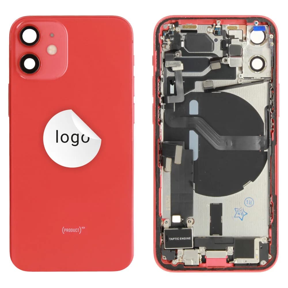 Rear cover incl. small parts iPhone 12 mini - Pulled B - Red