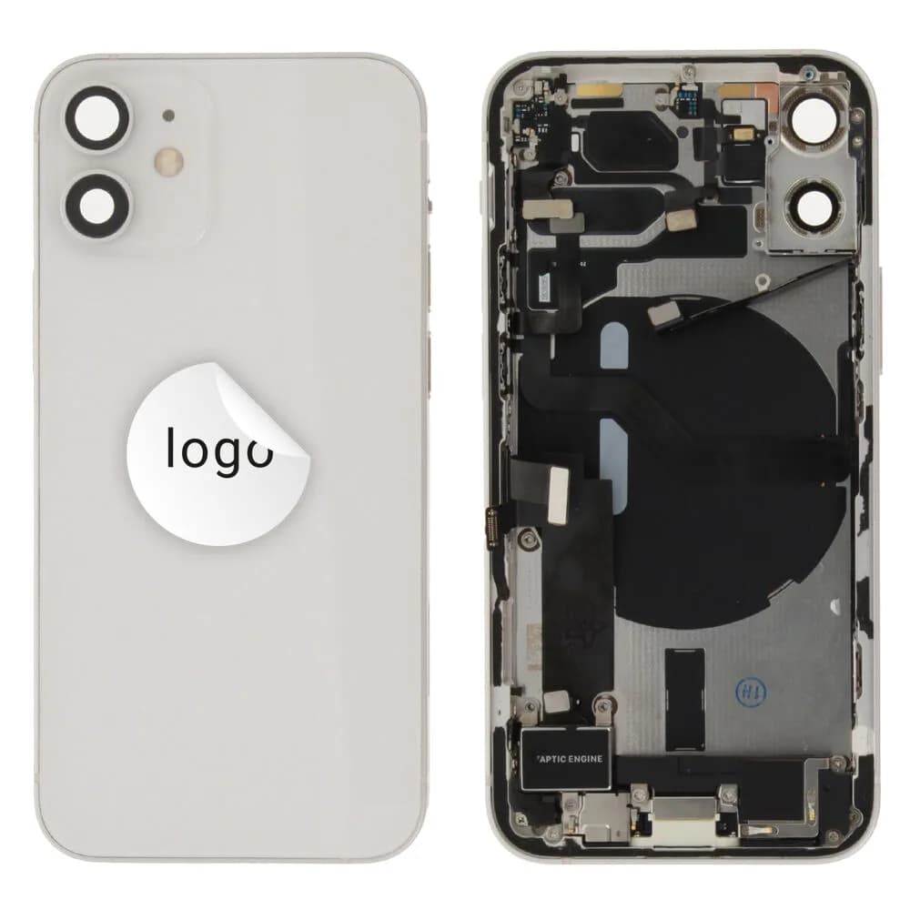 Rear cover incl. small parts iPhone 12 mini - Pulled B - White