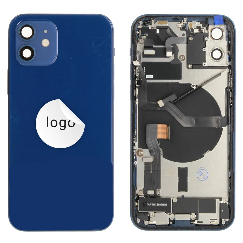 Rear cover incl. small parts iPhone 12 - Pulled B - Blue