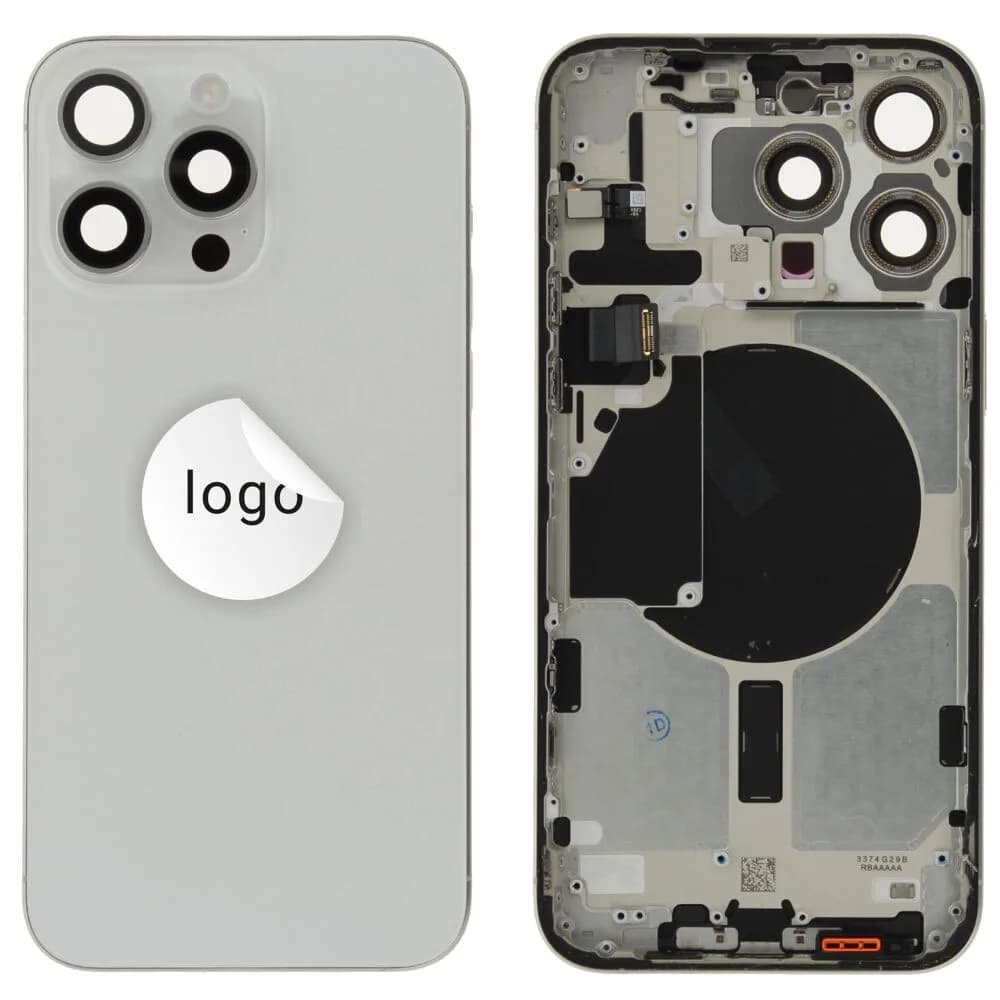 Rear cover excl. small parts iPhone 15 Pro Max - Pulled A - White
