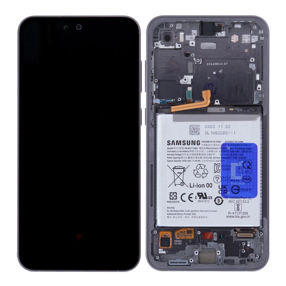 Display incl. frame and battery Samsung Galaxy S23 FE - Original - Black