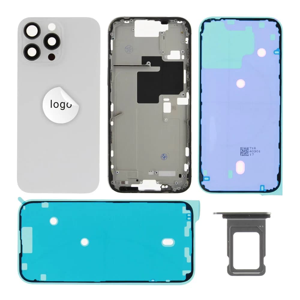 Rear cover excl. small parts iPhone 16 Pro Max - Pulled A - White