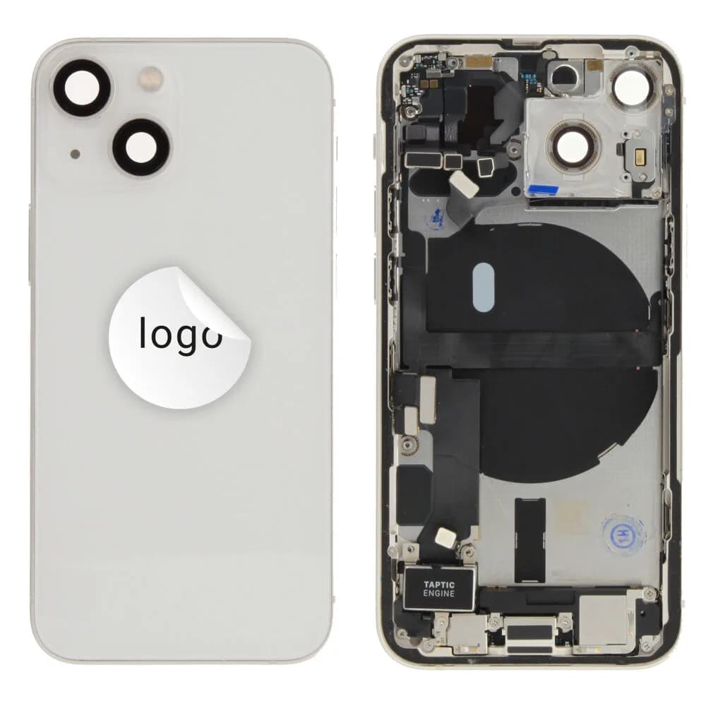 Rear cover incl. small parts iPhone 13 mini - Pulled A - White