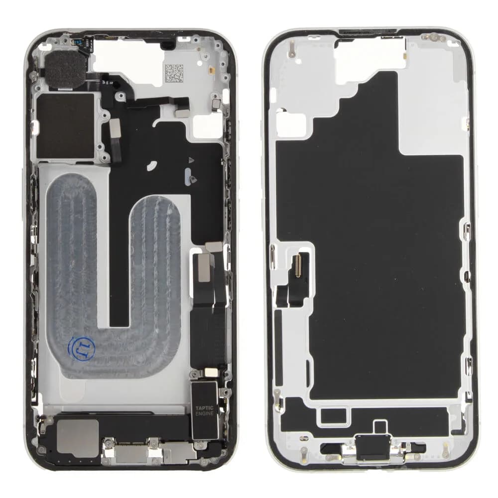 Middle frame incl. small parts iPhone 16 - Pulled B - White