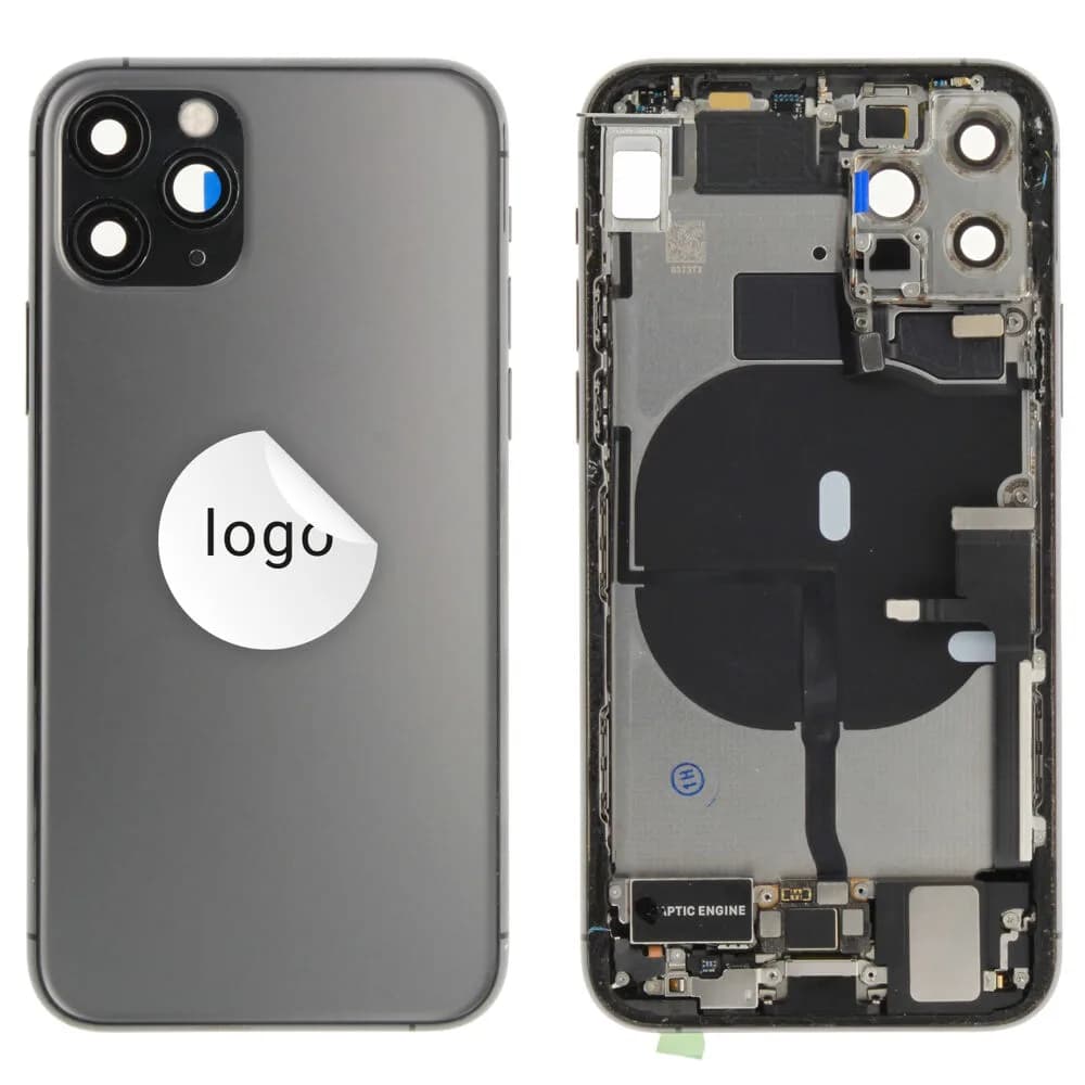 Rear cover incl. small parts iPhone 11 Pro - Pulled A - Space Grey