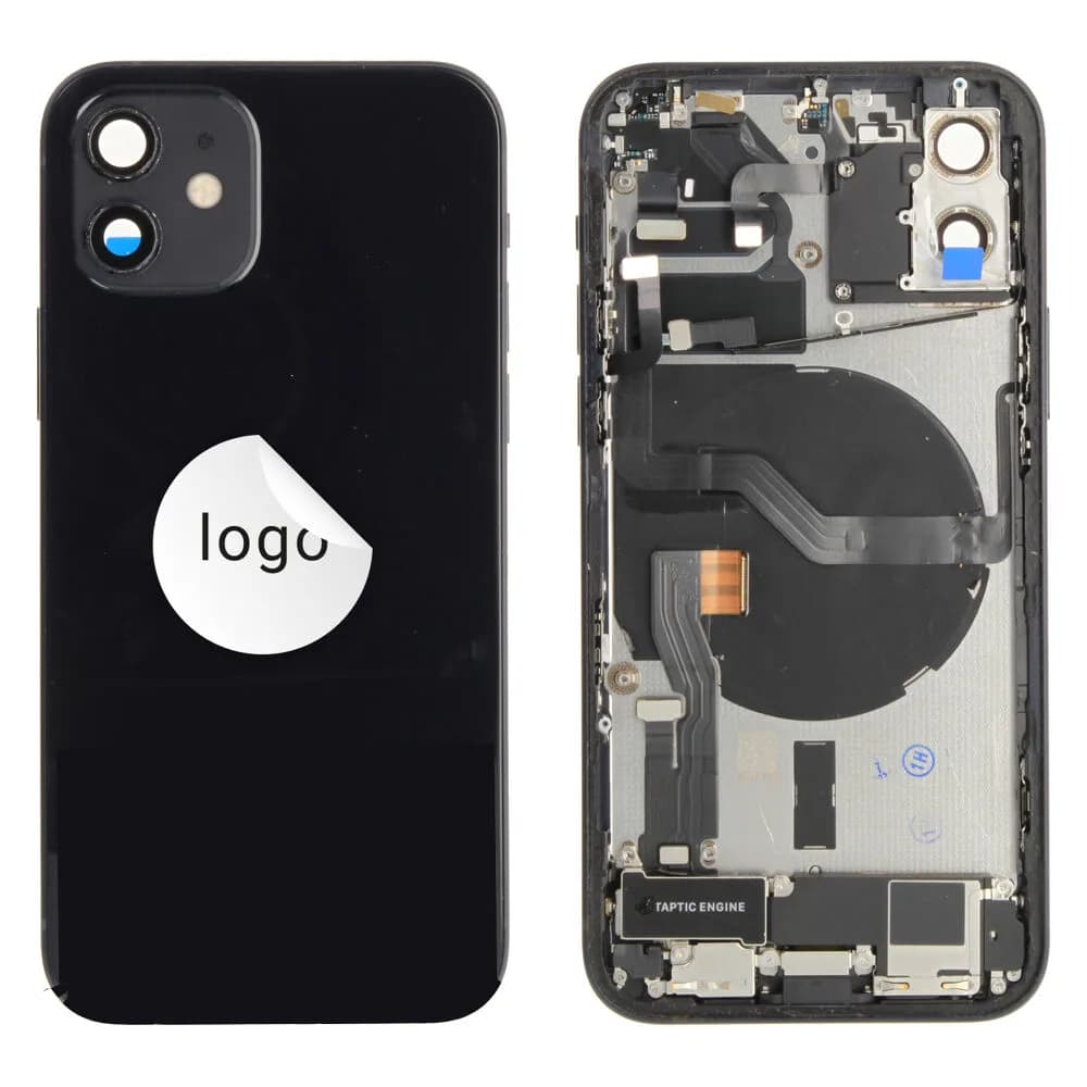 Rear cover incl. small parts iPhone 12 - Pulled B - Black