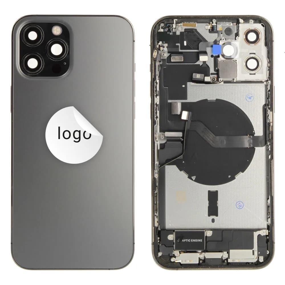 Back cover incl. small parts iPhone 12 Pro Max - Pulled C - Space Grey