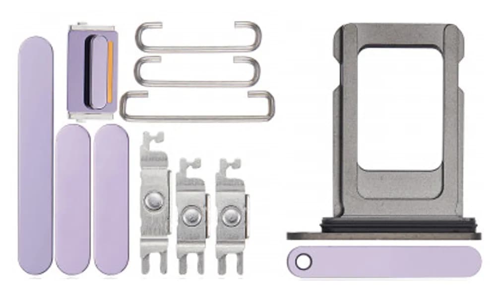 Button set incl. SIM tray iPhone 14 Pro Max - Pulled - Purple