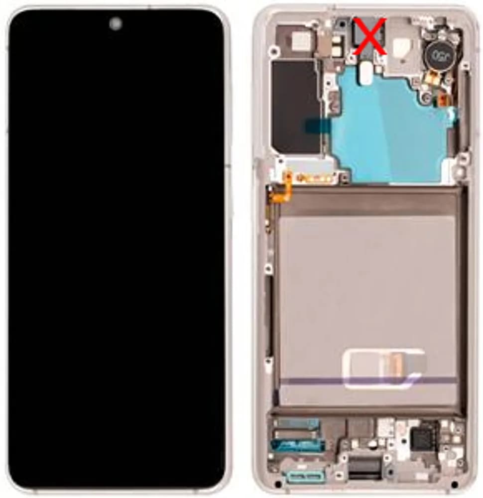Display excl. camera Samsung Galaxy S21 - Original - Phantom White