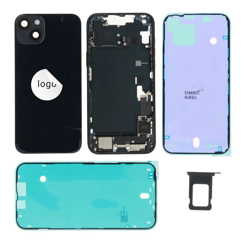 Rear cover iPhone 14 Plus incl. small parts - Pulled C - Black