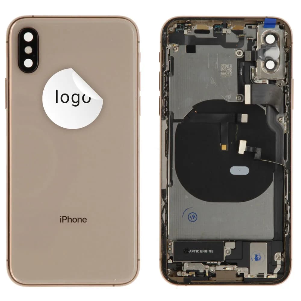 Back cover incl. small parts iPhone XS - Pulled C - Gold