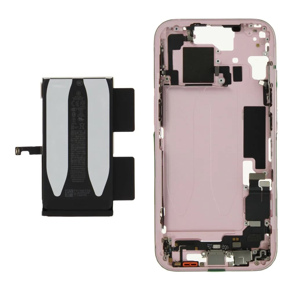 Middle frame incl. battery Apple iPhone 15 - Original - Pink