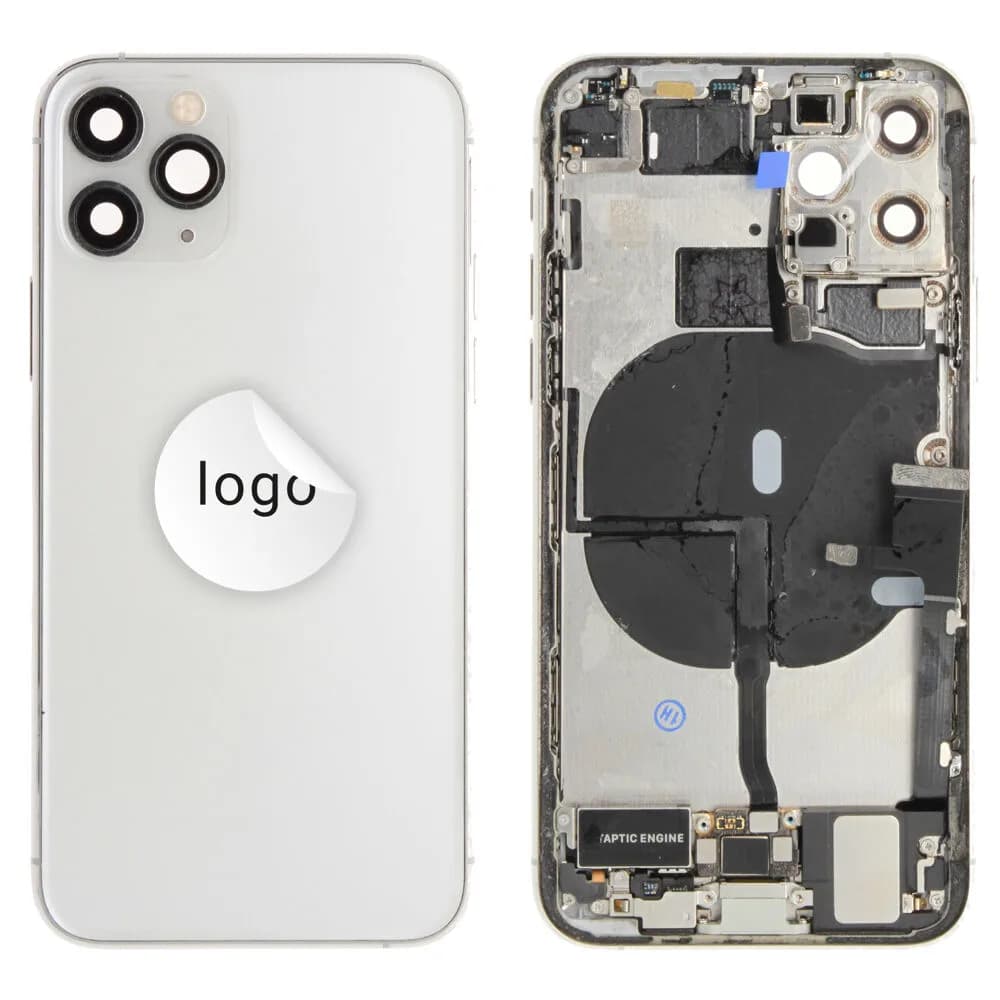 Rear cover incl. small parts iPhone 11 Pro - Pulled C - Silver