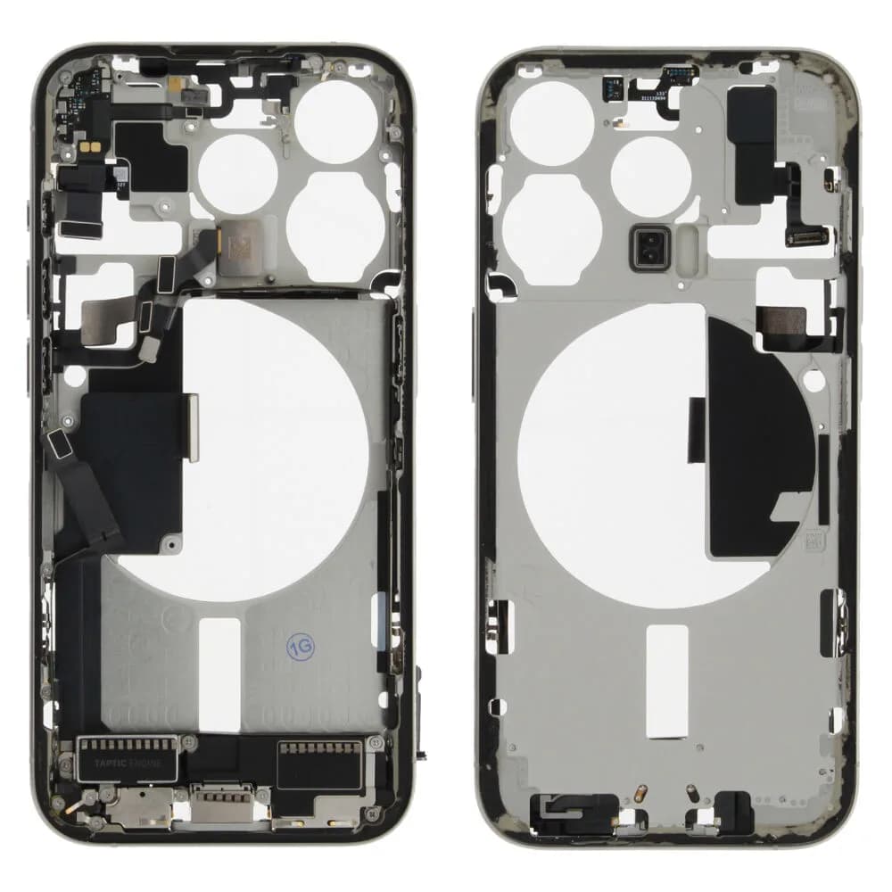 Middle frame incl. small parts iPhone 15 Pro - Pulled A - White