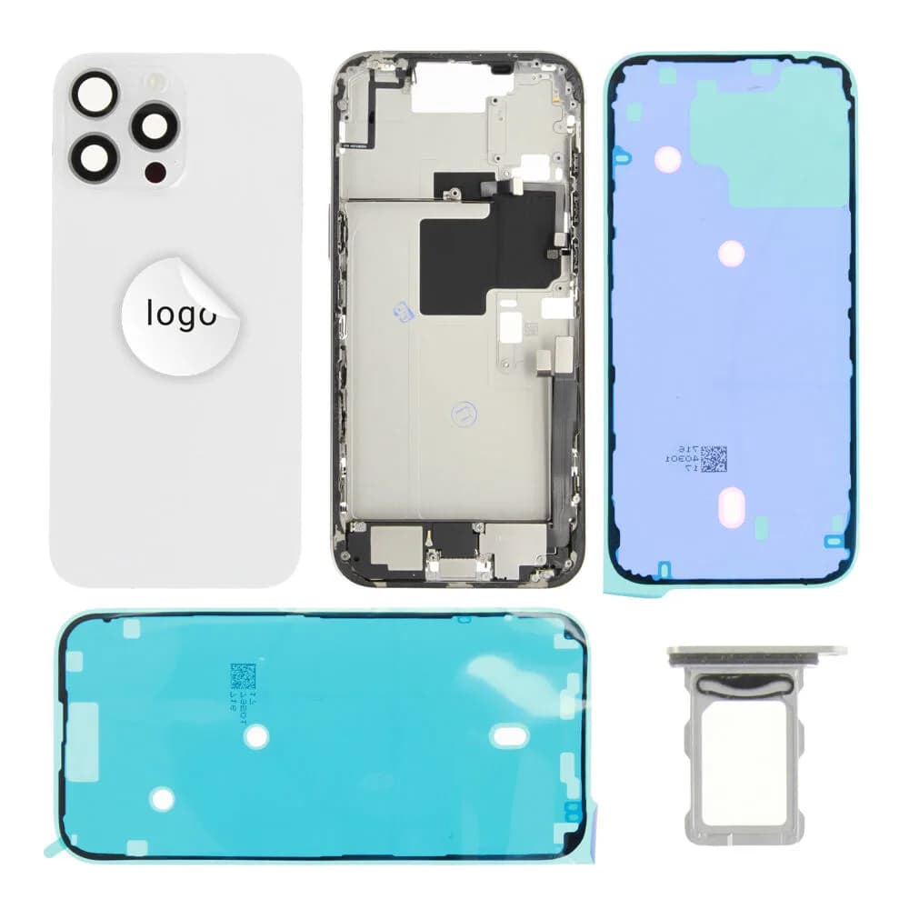 Rear cover incl. small parts iPhone 16 Pro Max - Pulled B - White