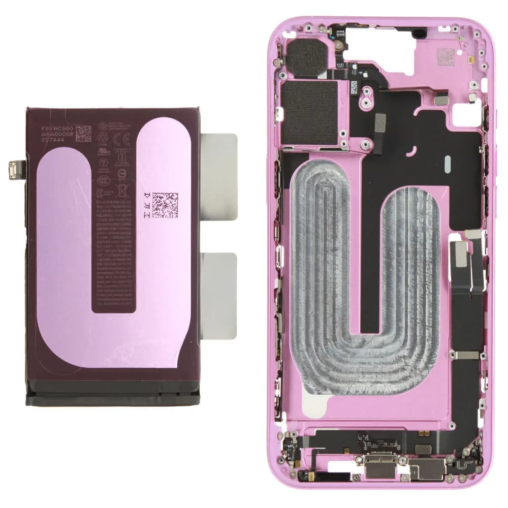Middle frame incl. battery Apple iPhone 16 Plus - Original - Pink