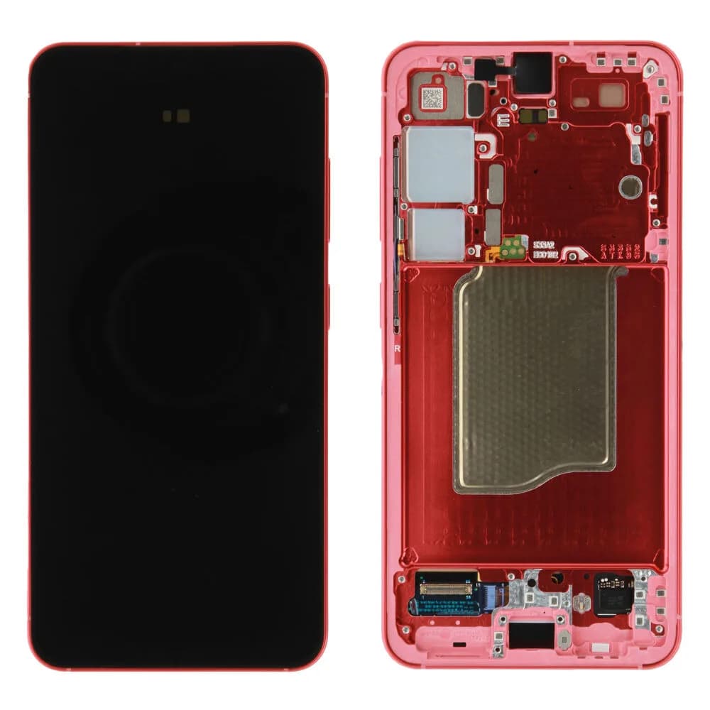 Display incl. pre-assembled frame Samsung Galaxy S25 - Original - Coral Red