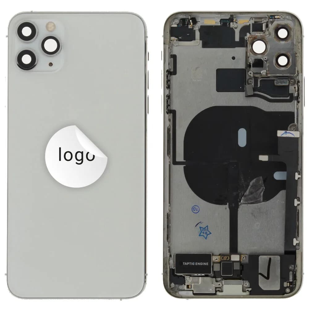 Rear cover incl. small parts iPhone 11 Pro Max - Pulled A - Silver