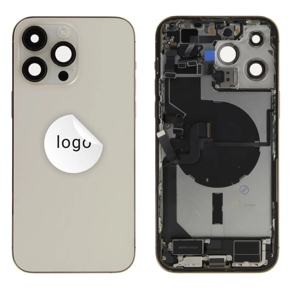 Rear cover incl. small parts iPhone 14 Pro Max - Pulled C - Gold
