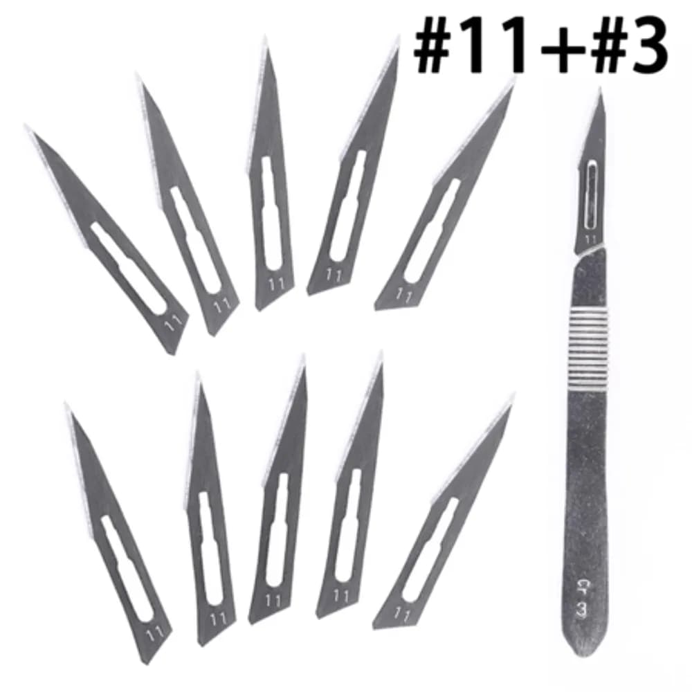 Super-Hard Stainless Steel Surgical blade handle - (handle #3: fit with #11 #12 #15 blades) - handle only