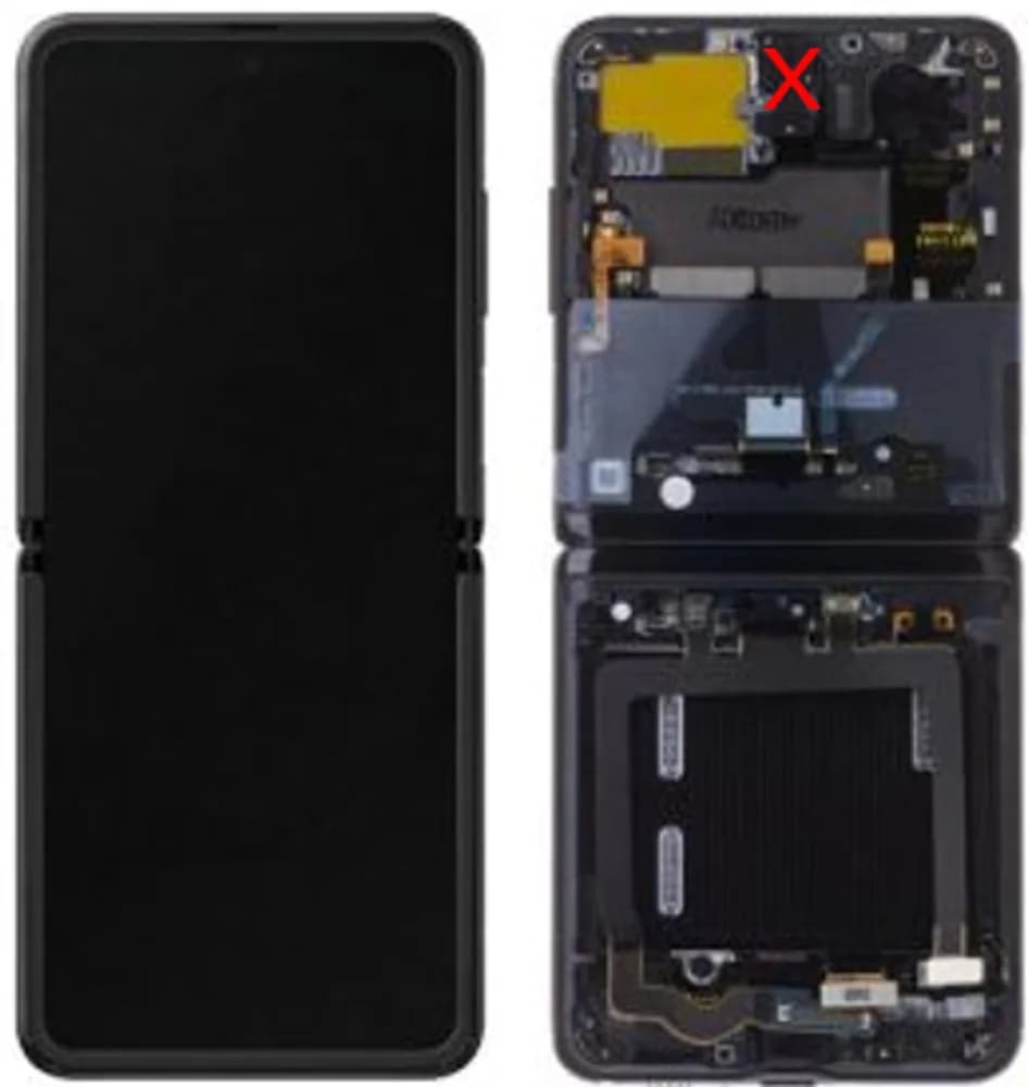 Display excl. camera Samsung Galaxy Z Flip - Original - Black