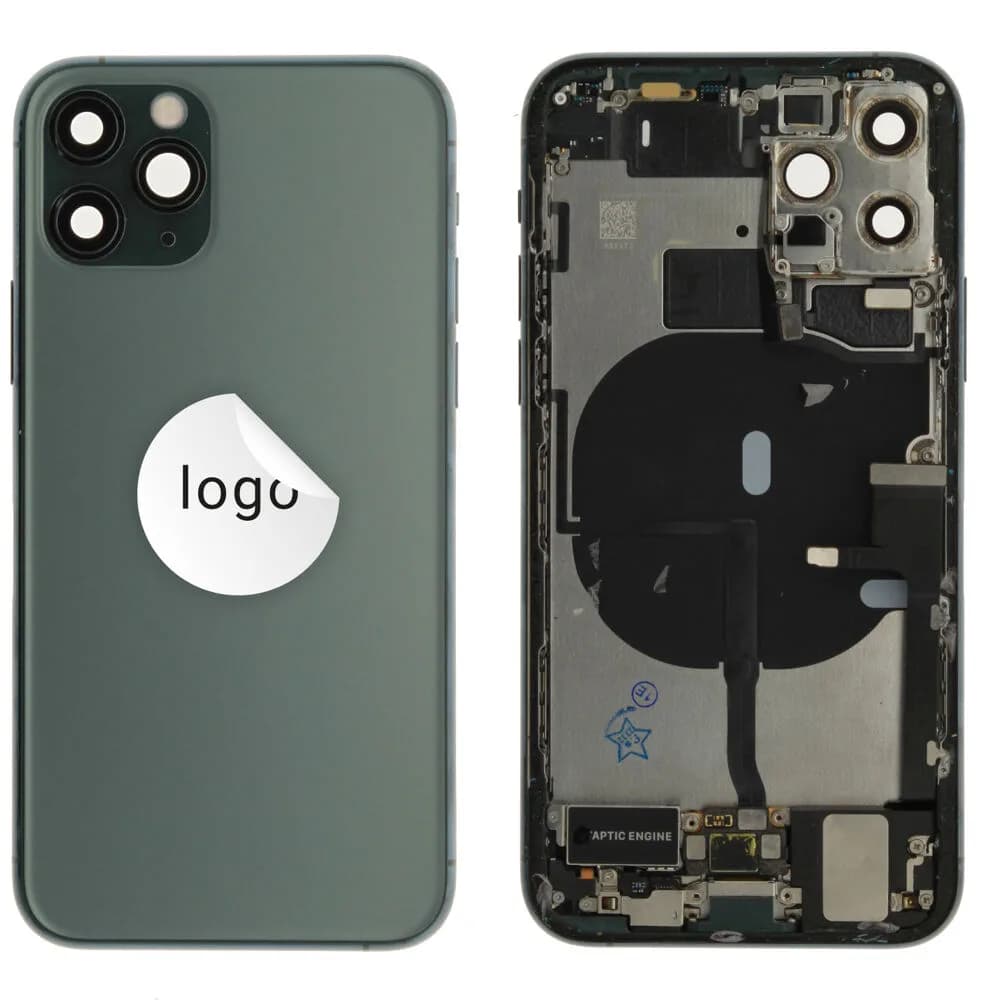 Rear cover incl. small parts iPhone 11 Pro - Pulled B - Green