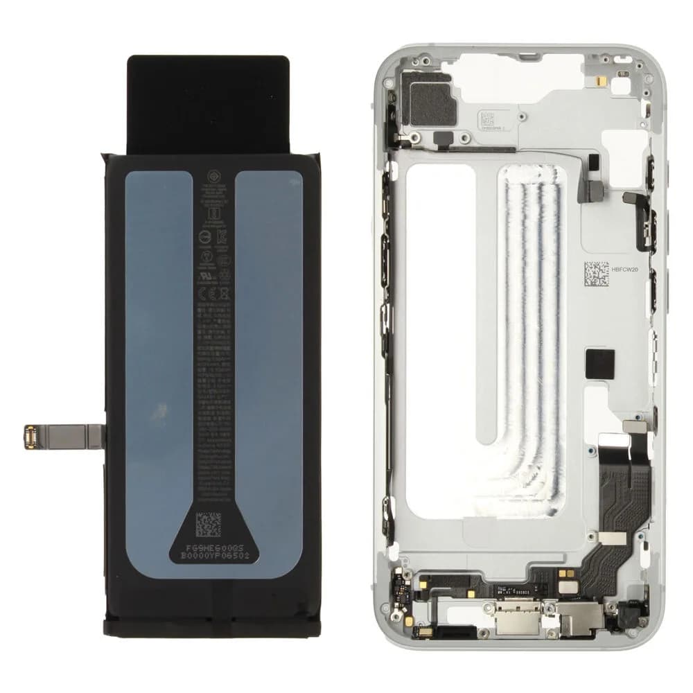 Middle frame incl. battery iPhone 16e - Original - White