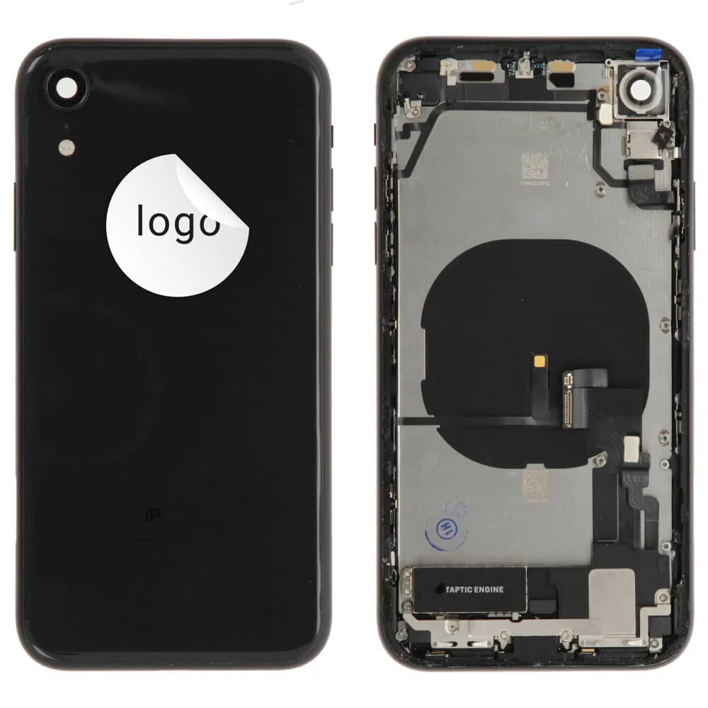 Rear cover incl. small parts iPhone XR - Pulled B - Black