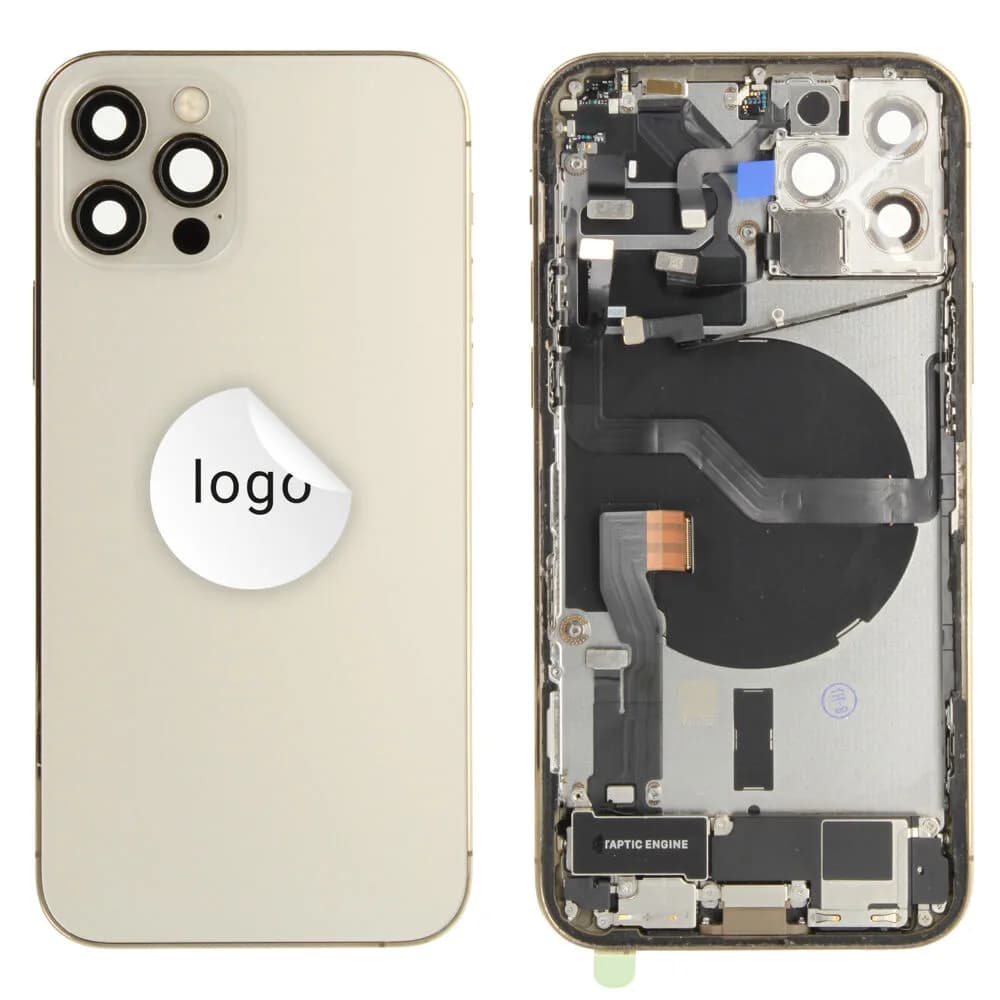 Back cover incl. small parts iPhone 12 Pro - Pulled C - Gold