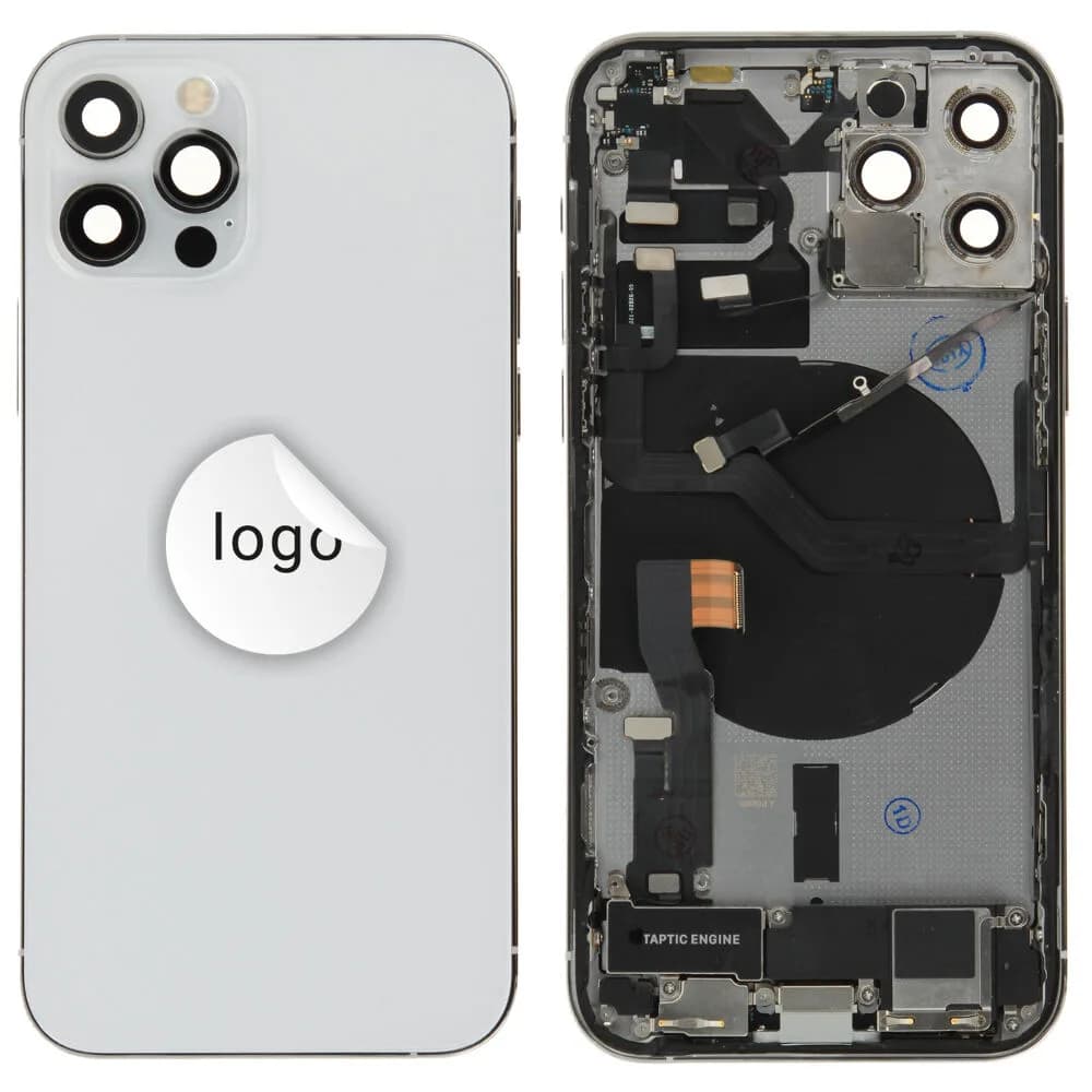 Rear cover incl. small parts iPhone 12 Pro - Pulled A - Silver