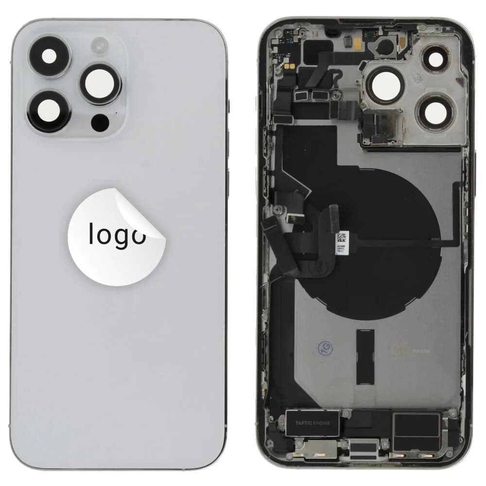 Rear cover incl. small parts iPhone 14 Pro Max - Pulled B - Silver