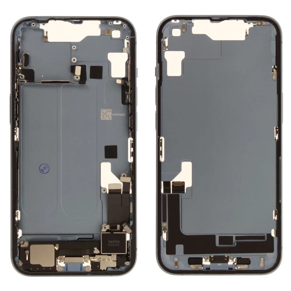 Middle frame incl. small parts iPhone 14 - Pulled A - Blue