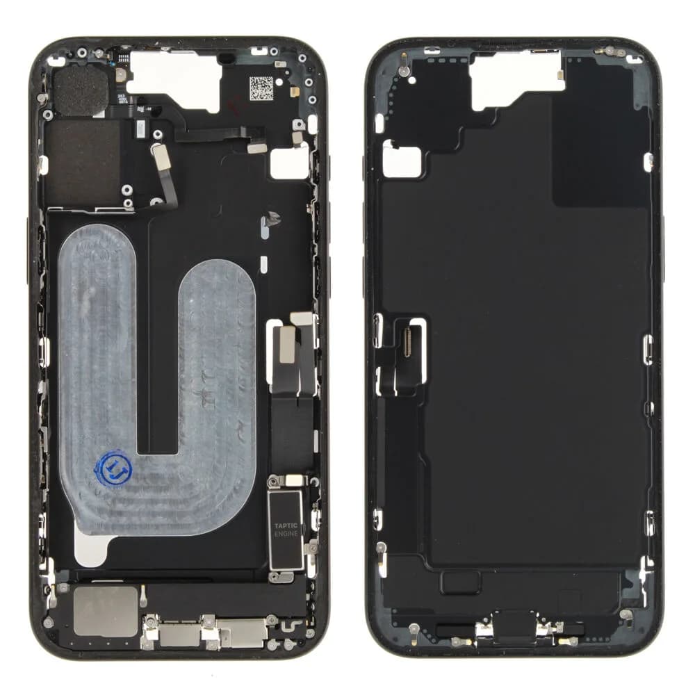 Middle frame iPhone 16 Plus incl. small parts - Pulled C - Black