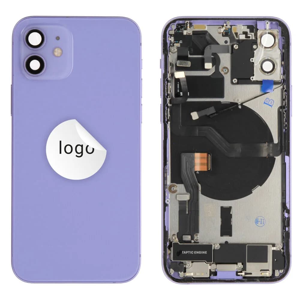 Rear cover incl. small parts iPhone 12 - Pulled C - Purple