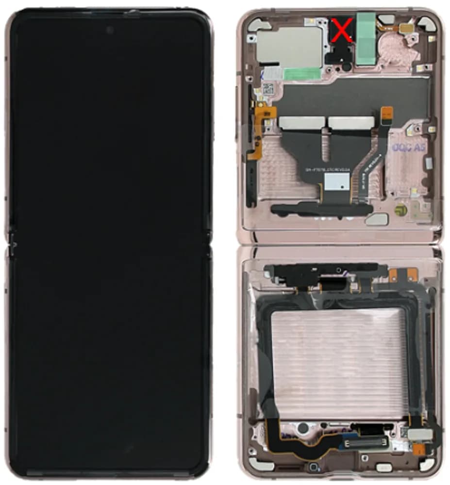 Display excl. camera Samsung Galaxy Z Flip (5G) - Original - Mystic Bronze
