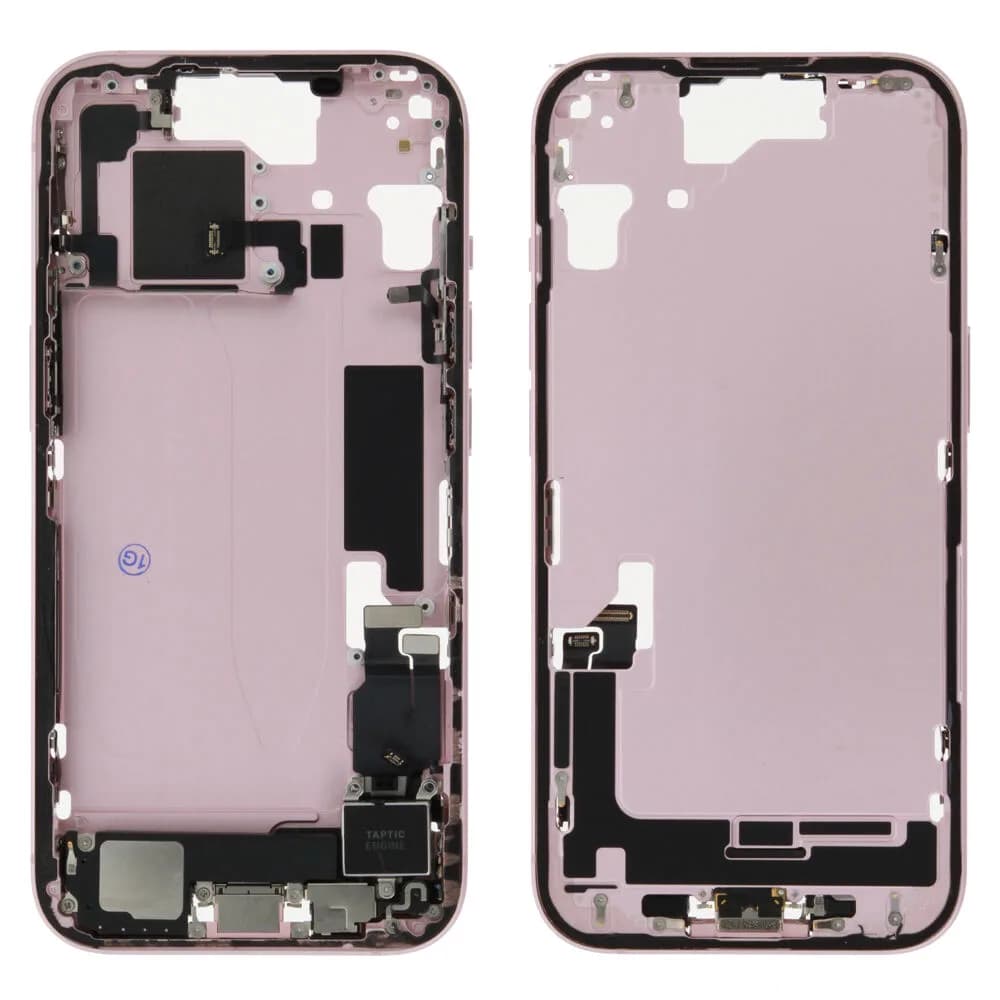 Middle frame incl. small parts iPhone 15 - Pulled B - Pink