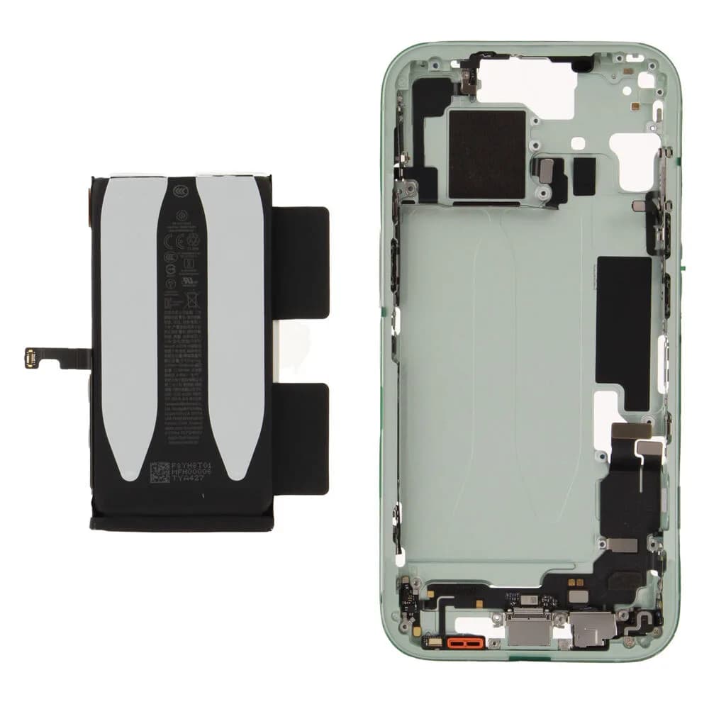 Middle frame incl. battery iPhone 15 - Original - Green
