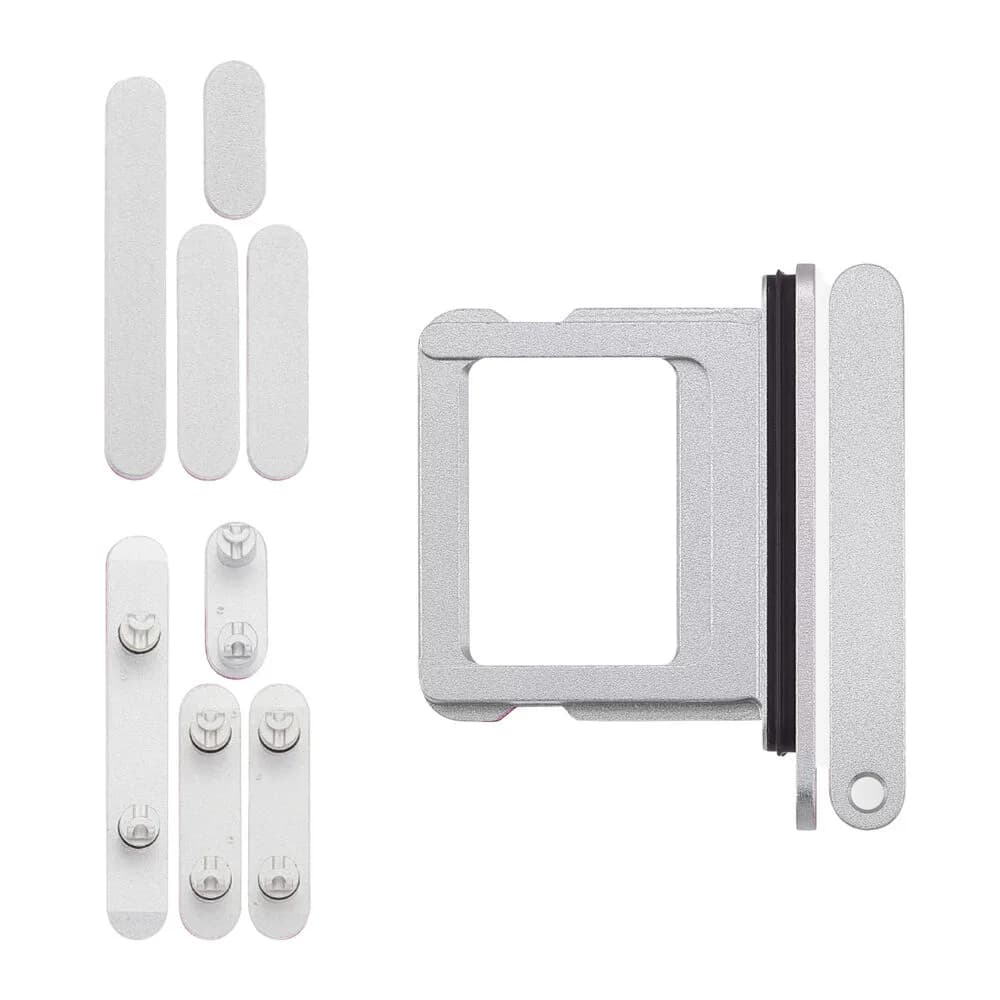 Keyset incl. SIM card tray iPhone 16 Plus - Pulled - White