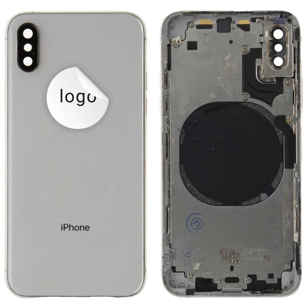 Back cover excl. small parts iPhone XS - Pulled A - Silver