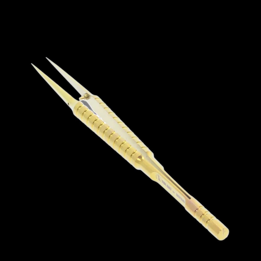 Gold Rounded Titanium Microsoldering Tweezers