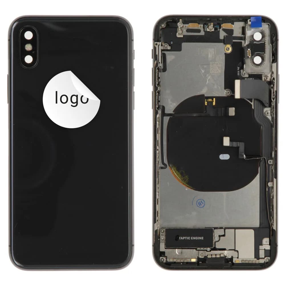 Rear cover incl. small parts iPhone X - Pulled C - Space Grey