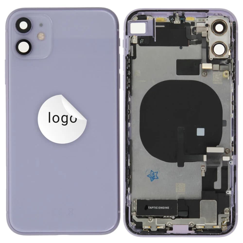 Rear cover incl. small parts iPhone 11 - Pulled A - Purple