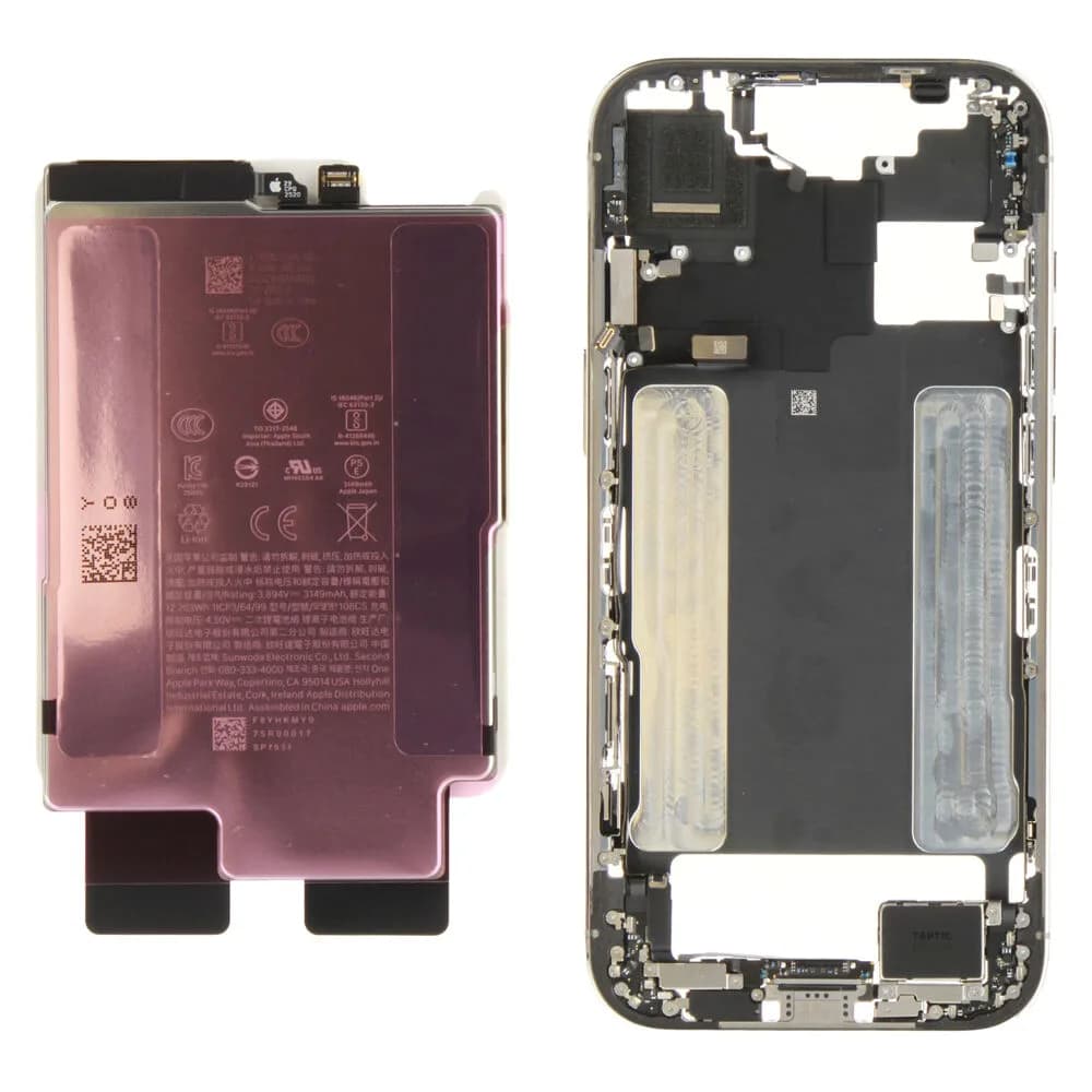 Middle frame incl. battery Apple iPhone Air - Original - White
