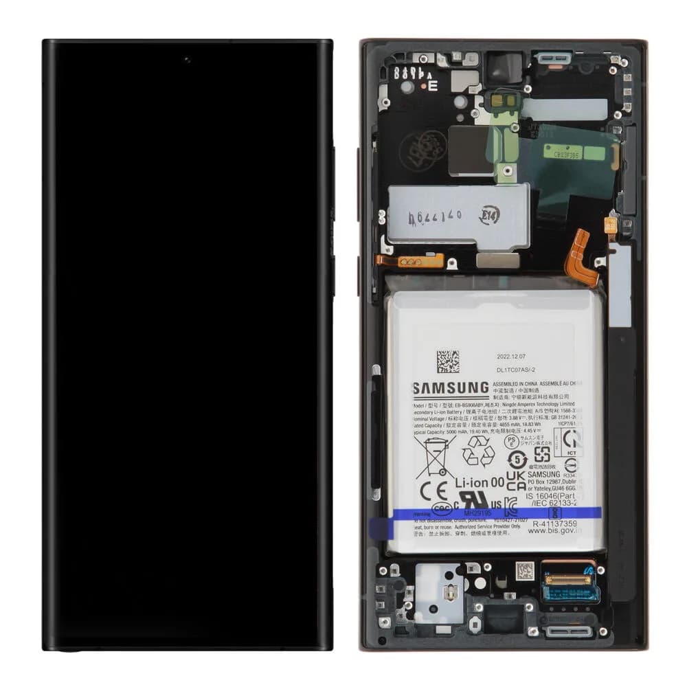 Display incl. battery Samsung Galaxy S22 Ultra - Original - Phantom Black