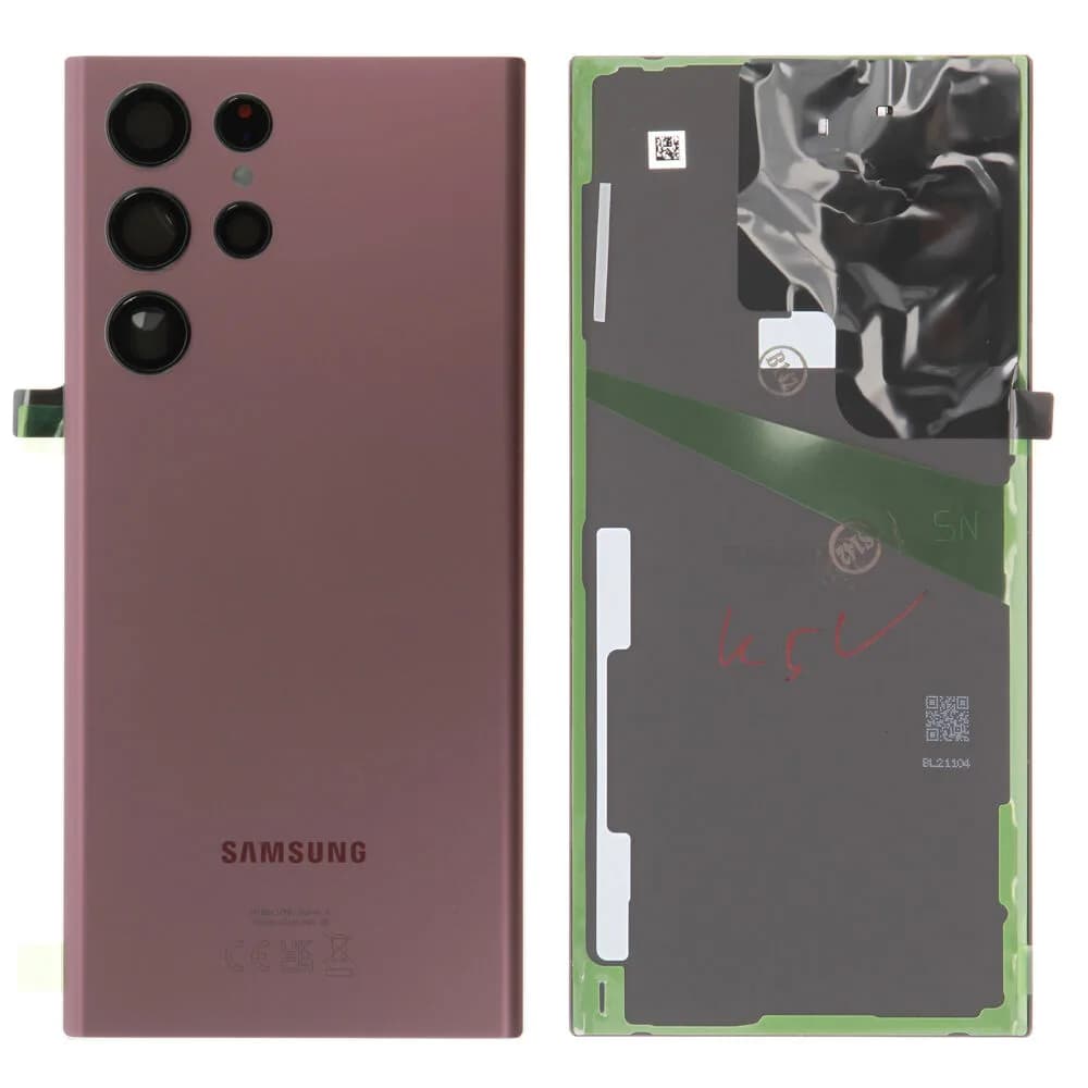 Rear cover Samsung Galaxy S22 Ultra - Original - Burgundy